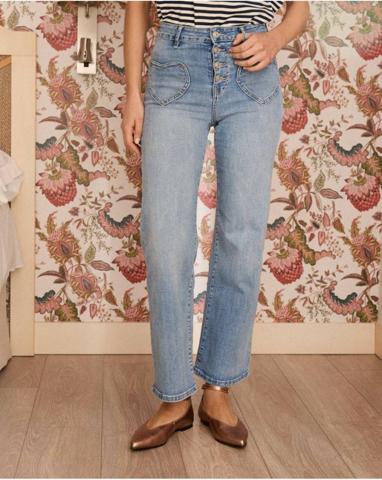 Women Denim Trousers Denim Quiri Hearts Polín Et Moi