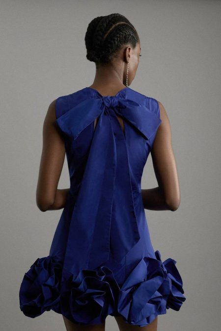 Women Drama Taffeta Rosette Woven Mini Dress With Bow Detail Pearl Karen Millen Maxi Dresses