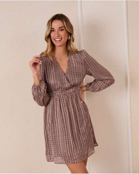 Women Dresses Morgan Short Dress Brown Polín Et Moi