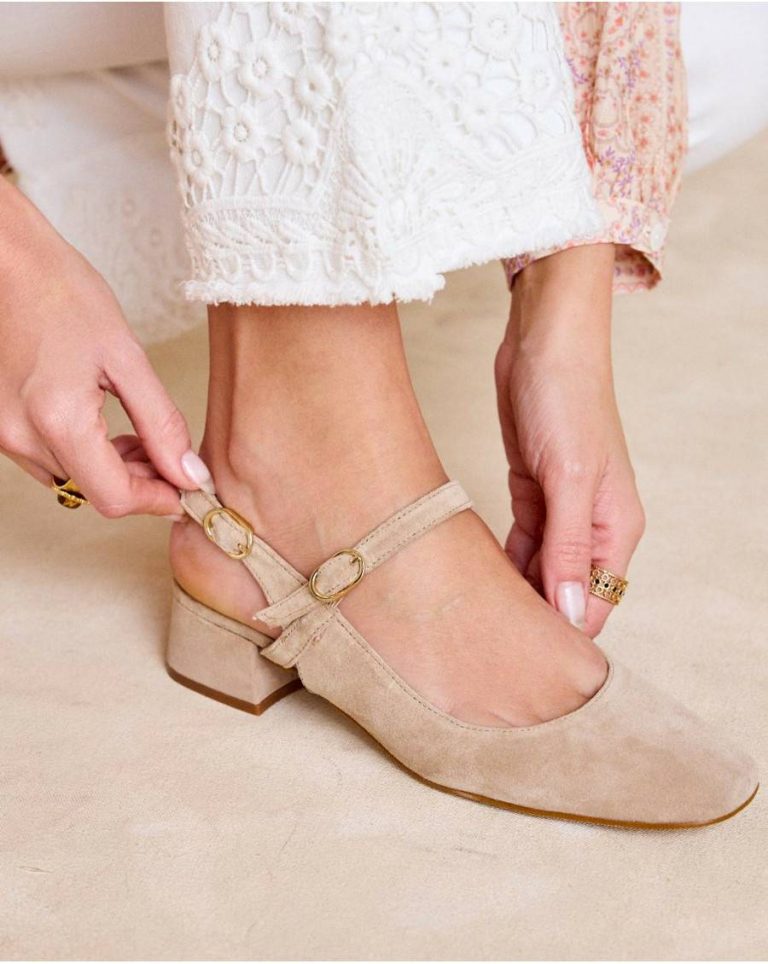 Women Flats Sand Polín Et Moi Mary Jane Purple Buckle - Image 3