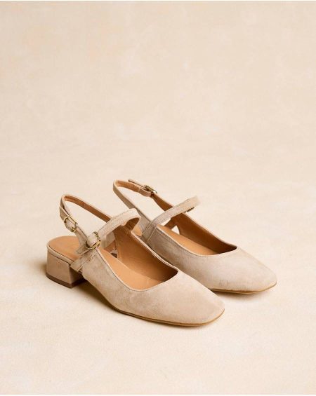 Women Flats Sand Polín Et Moi Mary Jane Purple Buckle