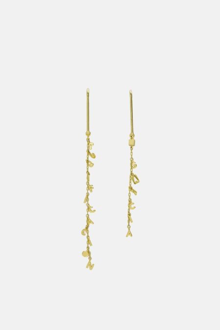 Women Gold Earrings Pg Typo Drop Earrings Purificacion Garci