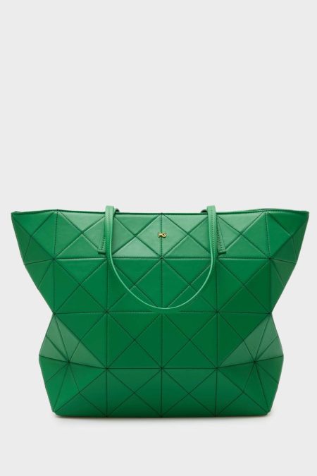 Women Grass Green Shoulder Bags Origami Zipped Shoulder Bag Purificacion Garci