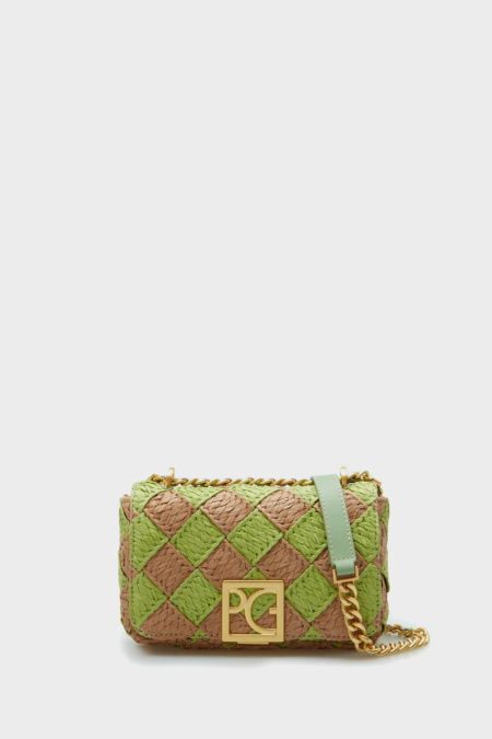 Women Homenaje Acolchado Crossbody Bag Green Shoulder Bags Purificacion Garci