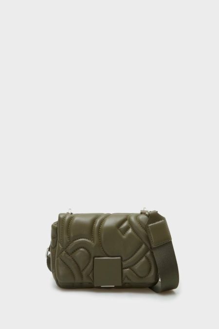 Women Homenaje Acolchado Crossbody Bag Khaki Shoulder Bags Purificacion Garci