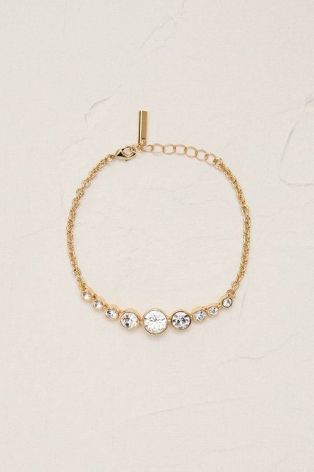 Women Jewelry Gold 14Kt Gold Plated Crystal Flow Bracelet Karen Millen