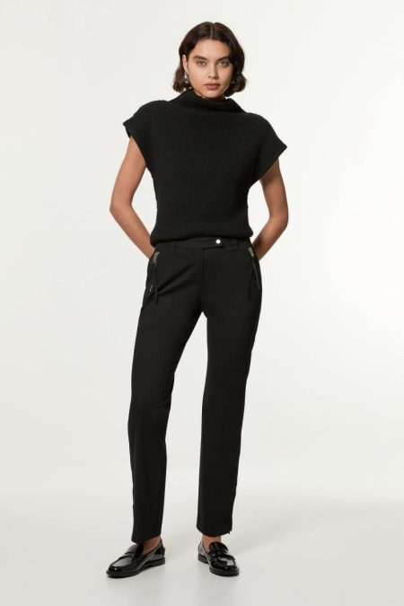 Women Karen Millen Tailoring Tailored Viscose Zip Detail Pants Stone