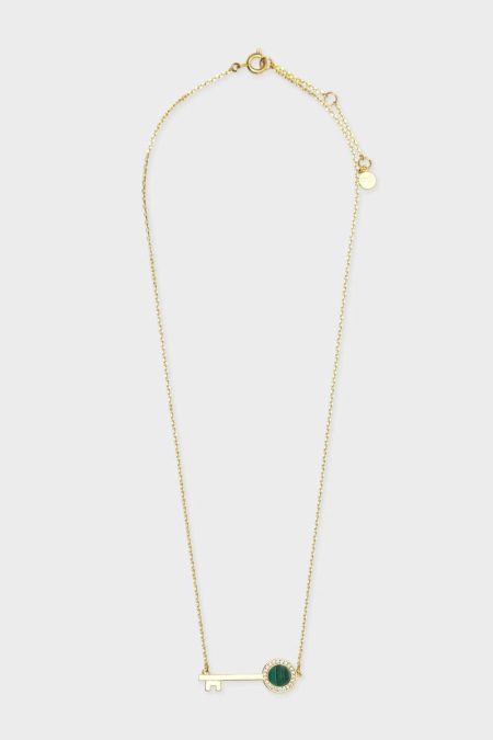 Women Keys Necklace Purificacion Garci Necklaces Green/Gold