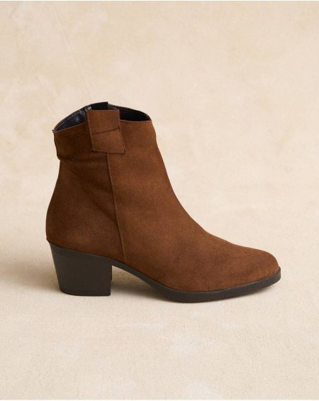 Women Leather Footwear Liara Heel Ankle Boots Polín Et Moi