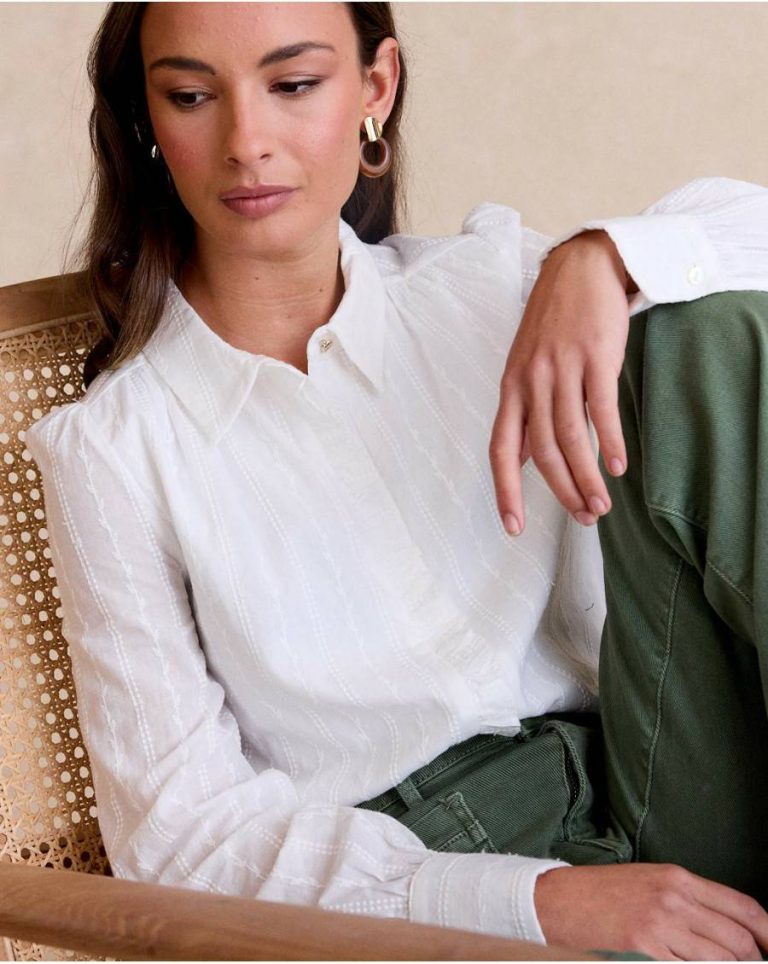 Women Matilde Embroidered Shirt Blouses And Shirts White Polín Et Moi - Image 2