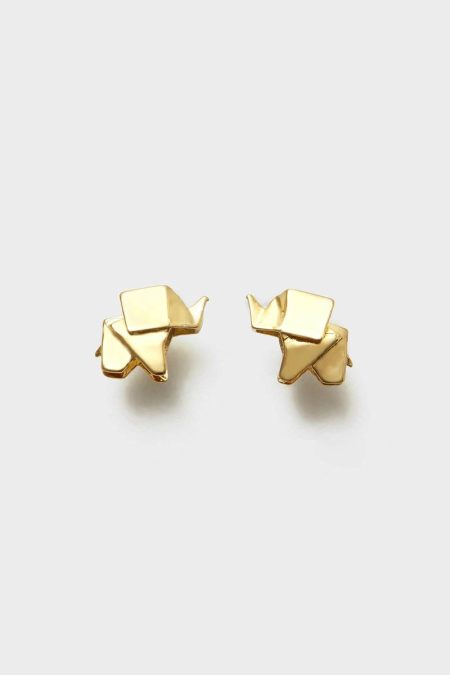 Women Origami Earrings Gold Earrings Purificacion Garci