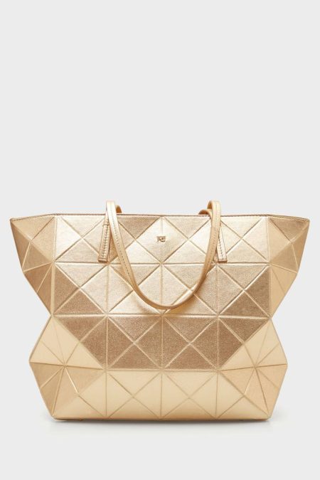 Women Origami Zipped Shoulder Bag Gold/Black Purificacion Garci Shoulder Bags