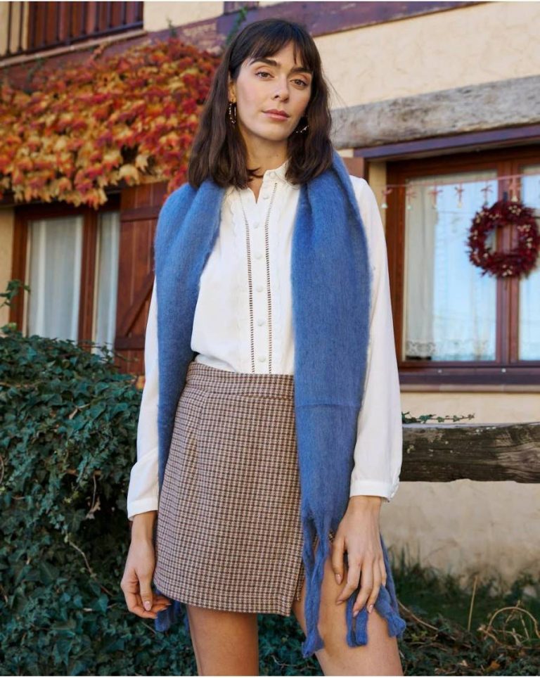 Women Other Polín Et Moi Denim Noemi Fringed Scarf - Image 4