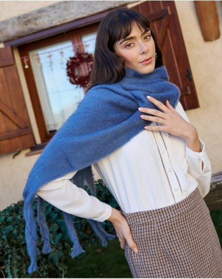 Women Other Polín Et Moi Denim Noemi Fringed Scarf