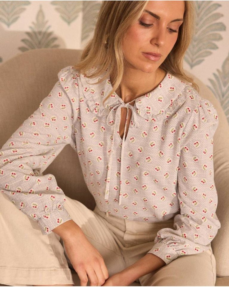 Women Polín Et Moi Blouses And Shirts Juliette Collar Blouse White - Image 2