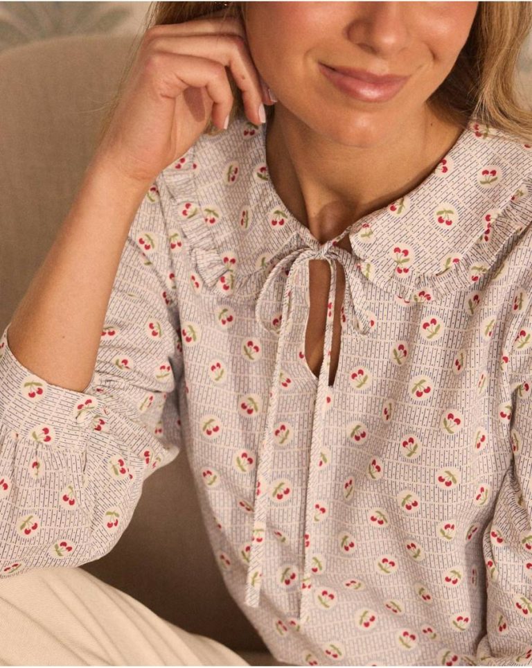 Women Polín Et Moi Blouses And Shirts Juliette Collar Blouse White - Image 3