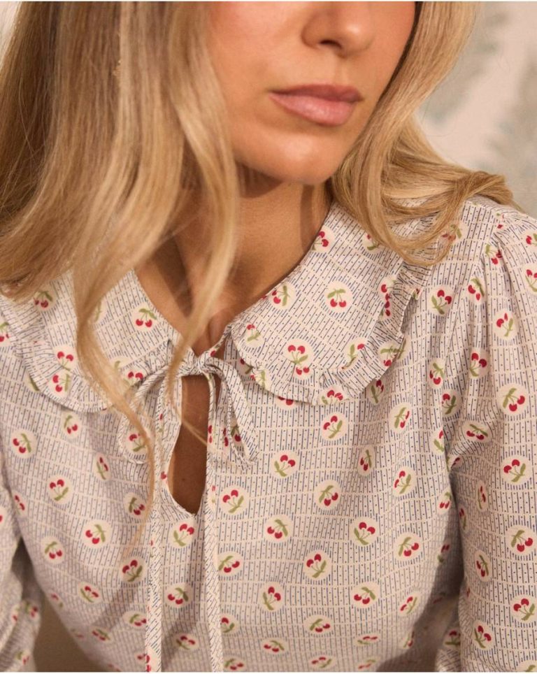 Women Polín Et Moi Blouses And Shirts Juliette Collar Blouse White - Image 5