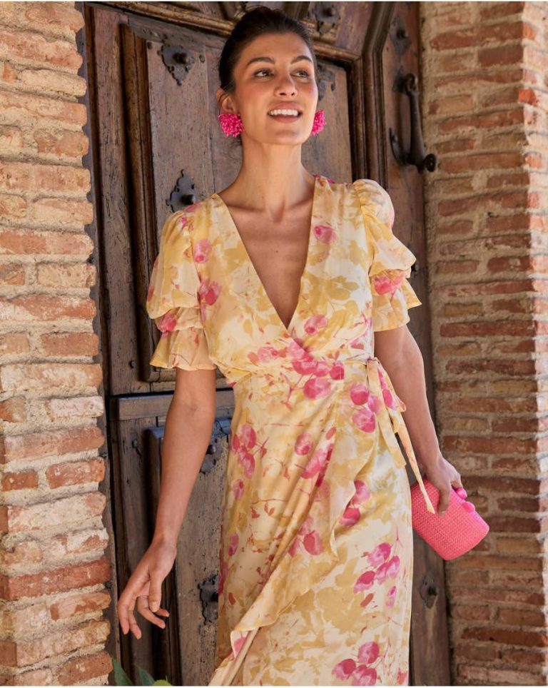 Women Polín Et Moi Bruna Flowers Dress Dresses Ochre - Image 2