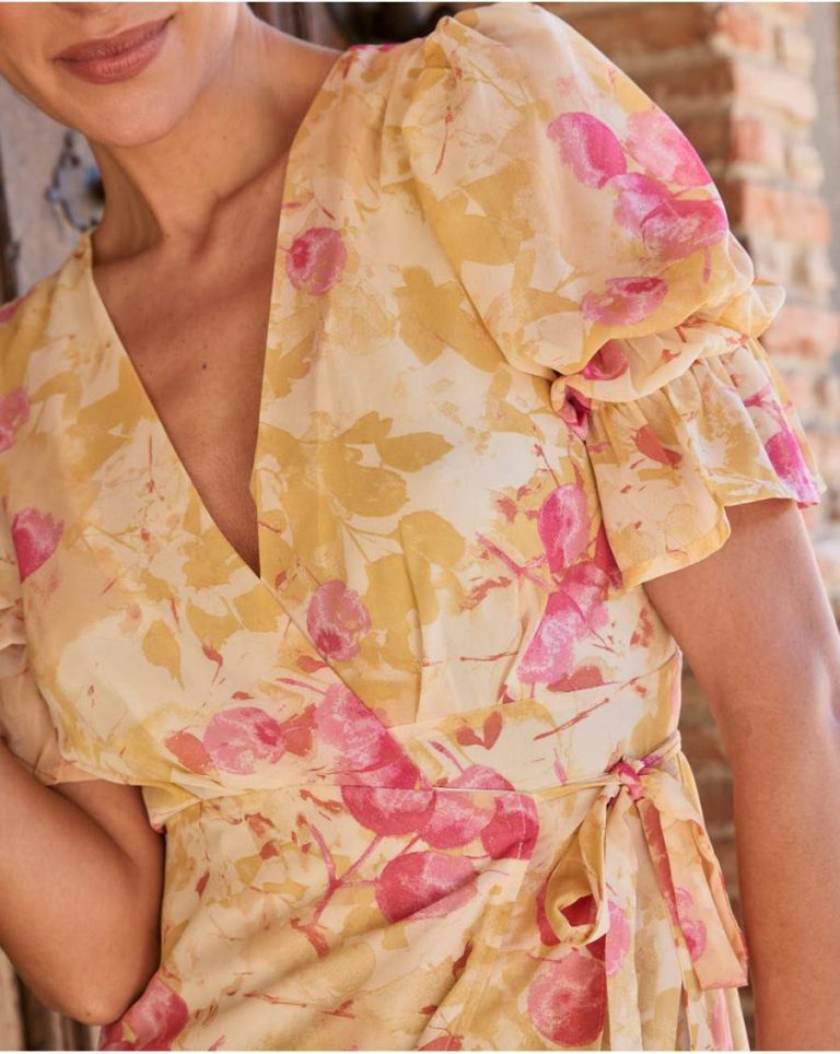 Women Polín Et Moi Bruna Flowers Dress Dresses Ochre - Image 3