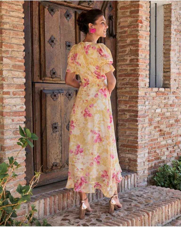 Women Polín Et Moi Bruna Flowers Dress Dresses Ochre - Image 4