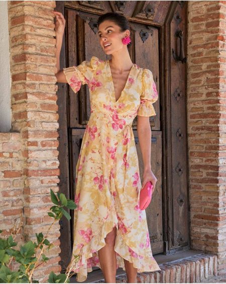 Women Polín Et Moi Bruna Flowers Dress Dresses Ochre