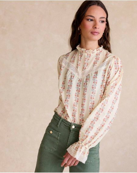 Women Polín Et Moi Raw Blouses And Shirts Claudi' Flowers Blouse