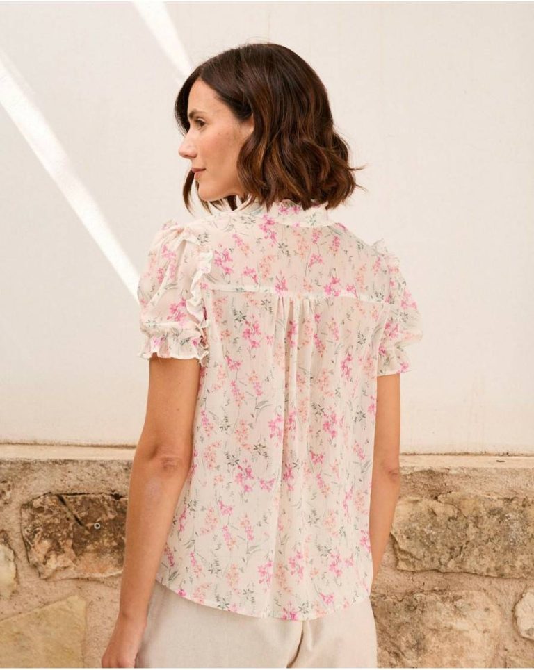 Women Polín Et Moi Sara Flowers S Blouse Tops Rose - Image 3