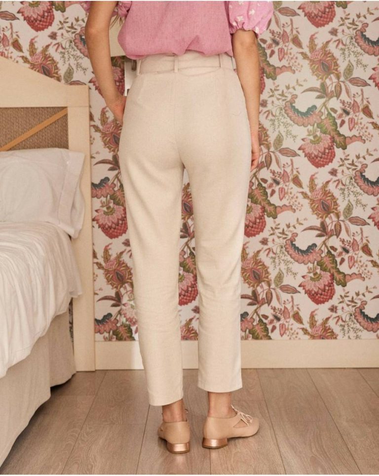Women Polín Et Moi Trousers Bianca Belt Pants Beige - Image 3
