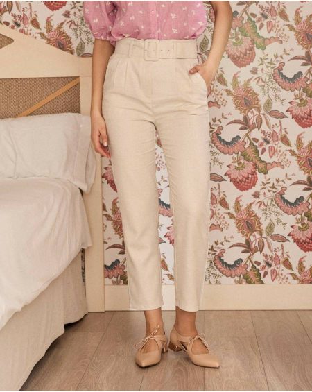 Women Polín Et Moi Trousers Bianca Belt Pants Beige