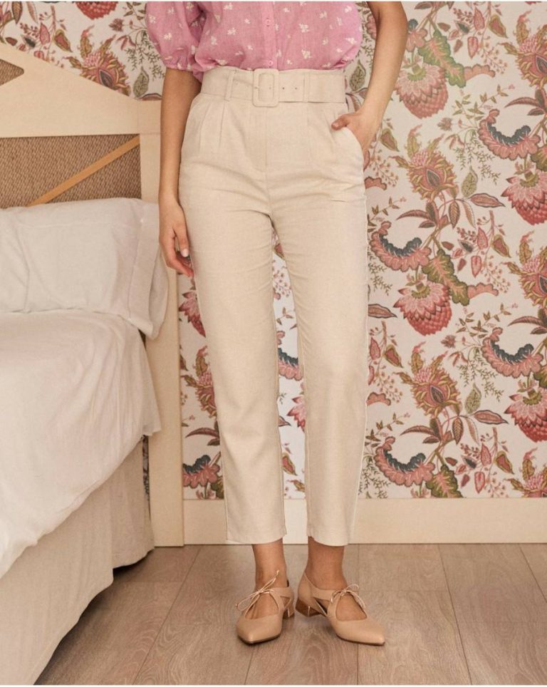 Women Polín Et Moi Trousers Bianca Belt Pants Beige