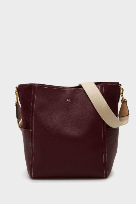 Women Purificacion Garci Dark Red Combinación Única Shoulder Bag Shoulder Bags