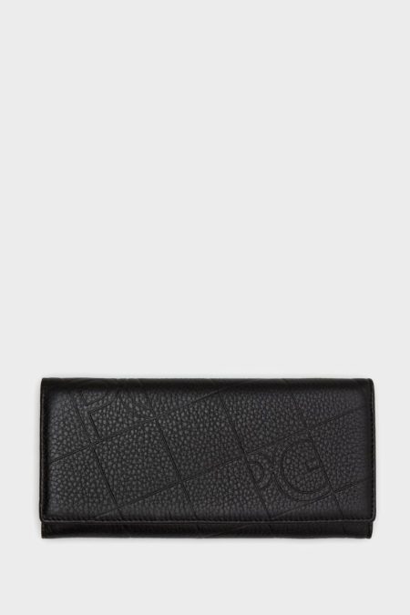 Women Purificacion Garci Large Wallets Black Combinación Única American Wallet With Detachable Coin Purse