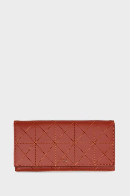 Women Purificacion Garci Origami American Wallet With Detachable Coin Purse Blood Orange Large Wallets