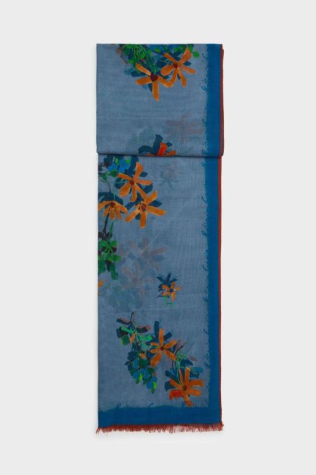 Women Purificacion Garci Scarves Florigami Wool Scarf Blue