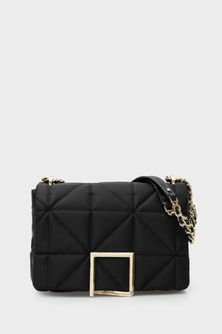 Women Purificacion Garci Shoulder Bags Black Homenaje Acolchado Shoulder Bag