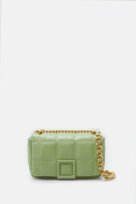 Women Purificacion Garci Shoulder Bags Homenaje Acolchado Crossbody Bag Apple Green