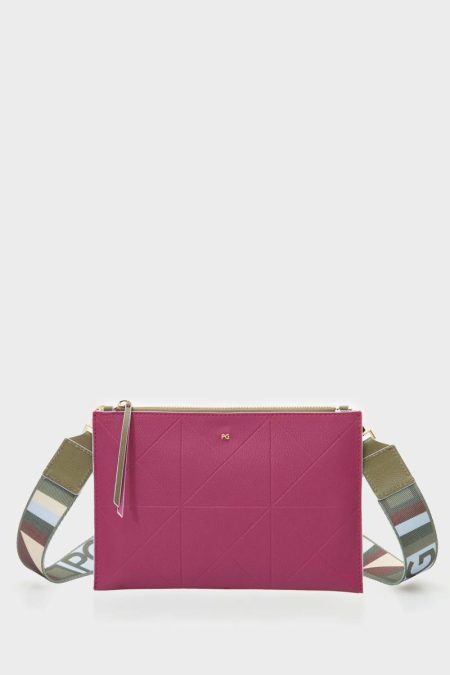 Women Purificacion Garci Tandem Crossbody Bag Magenta Crossbody Bags