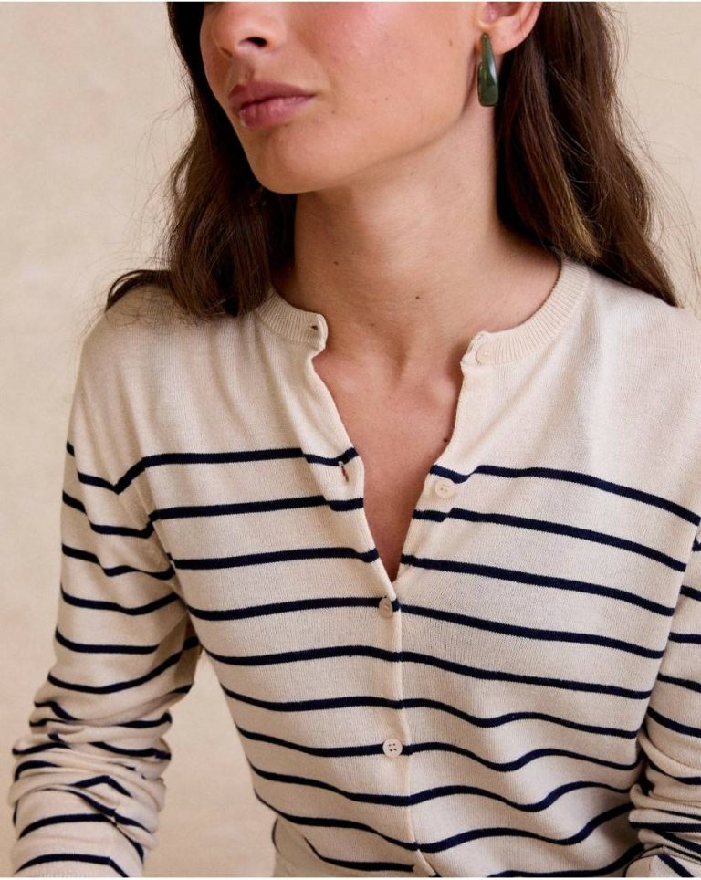 Women Raw Cardigans And Sweaters Dirunia Striped Cardigan Polín Et Moi - Image 2