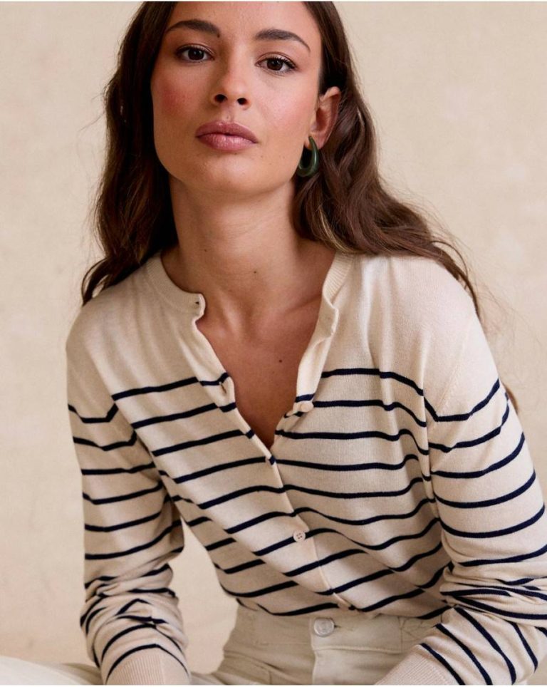 Women Raw Cardigans And Sweaters Dirunia Striped Cardigan Polín Et Moi - Image 3