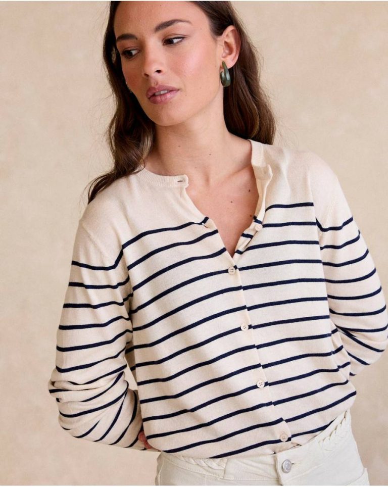 Women Raw Cardigans And Sweaters Dirunia Striped Cardigan Polín Et Moi - Image 4