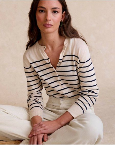 Women Raw Cardigans And Sweaters Dirunia Striped Cardigan Polín Et Moi
