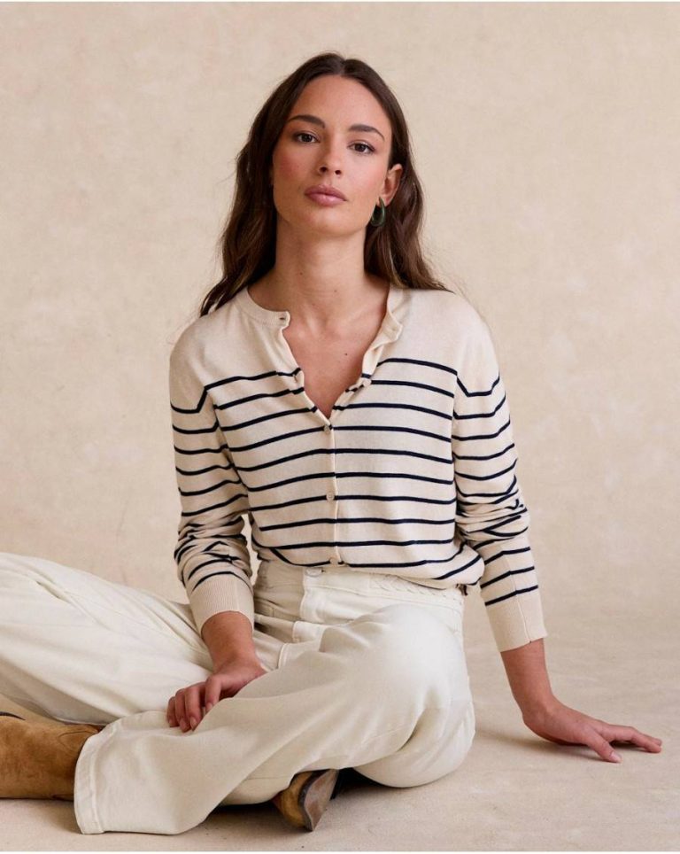 Women Raw Cardigans And Sweaters Dirunia Striped Cardigan Polín Et Moi - Image 5