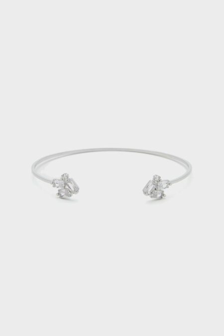Women Rectangles Cuff Silver Bracelets Purificacion Garci