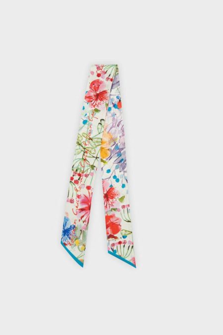 Women Scarves Multicolor Purificacion Garci Hibiscus Silk Skinny