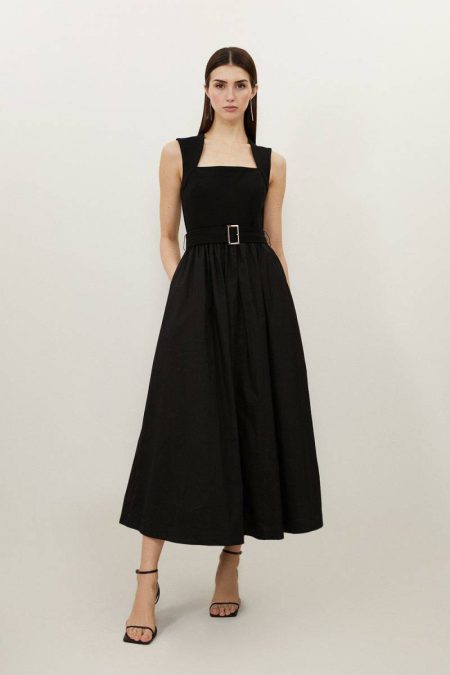 Women Scoop Neck Jersey Cotton Mix Maxi Dress Maxi Dresses Karen Millen Camel