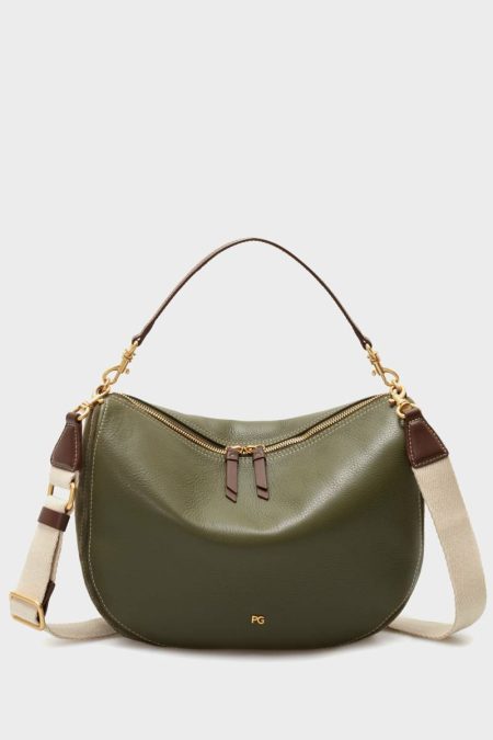 Women Shoulder Bags Khaki Purificacion Garci Combinación Única Half Moon Shoulder Bag