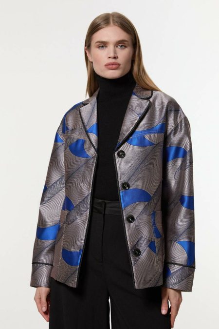 Women Tailoring Karen Millen Amelia Graham Petite Printed Tailored Jacket Multi