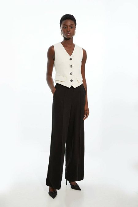Women Tailoring Tailored Wide Leg Pants Camel Karen Millen