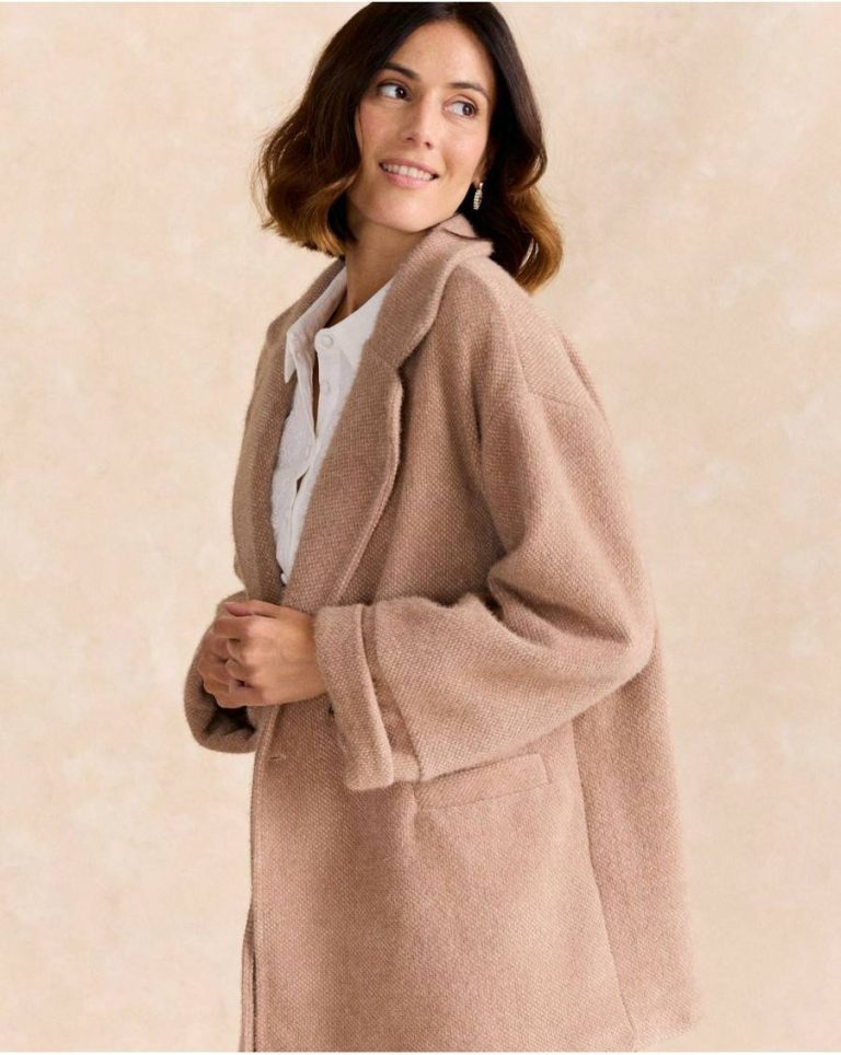 Women Taupe Maternity Carina Fur Coat Polín Et Moi - Image 3