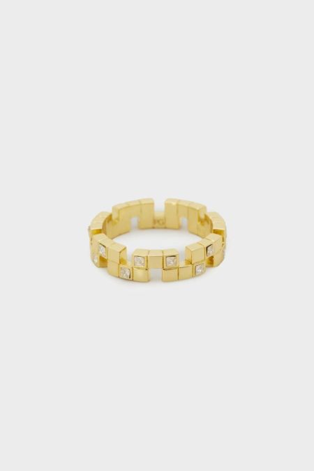 Women Tetrominó Ring Gold/Crystal Purificacion Garci Rings